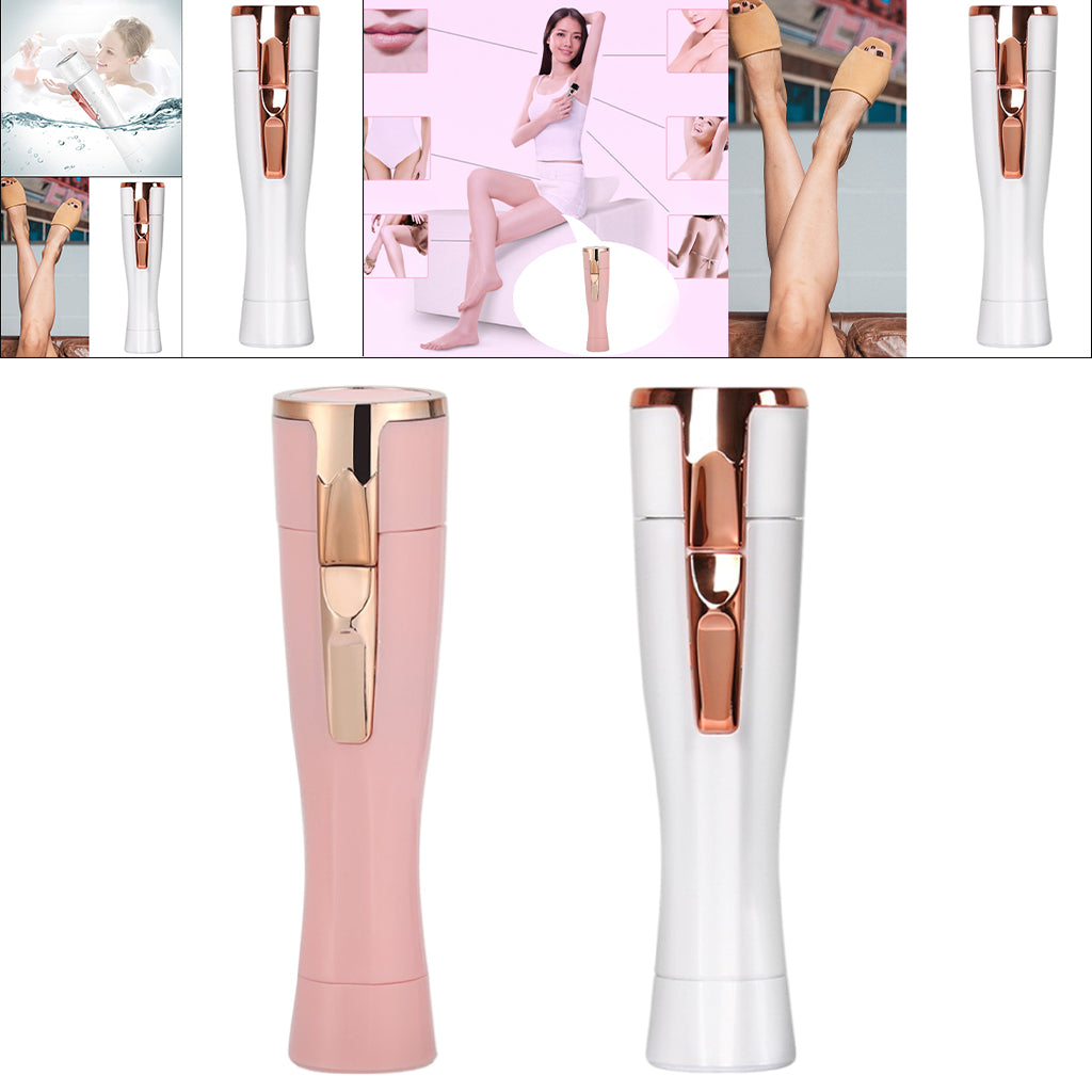 Electric Facial Hair Remover Waterproof Dual Rotating Blades for Cheek Pink