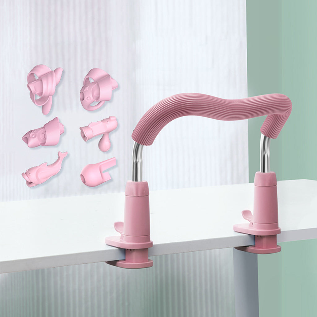 Sitting Posture Corrector ABS Support Reading with Pencil Grips for Teens Pink