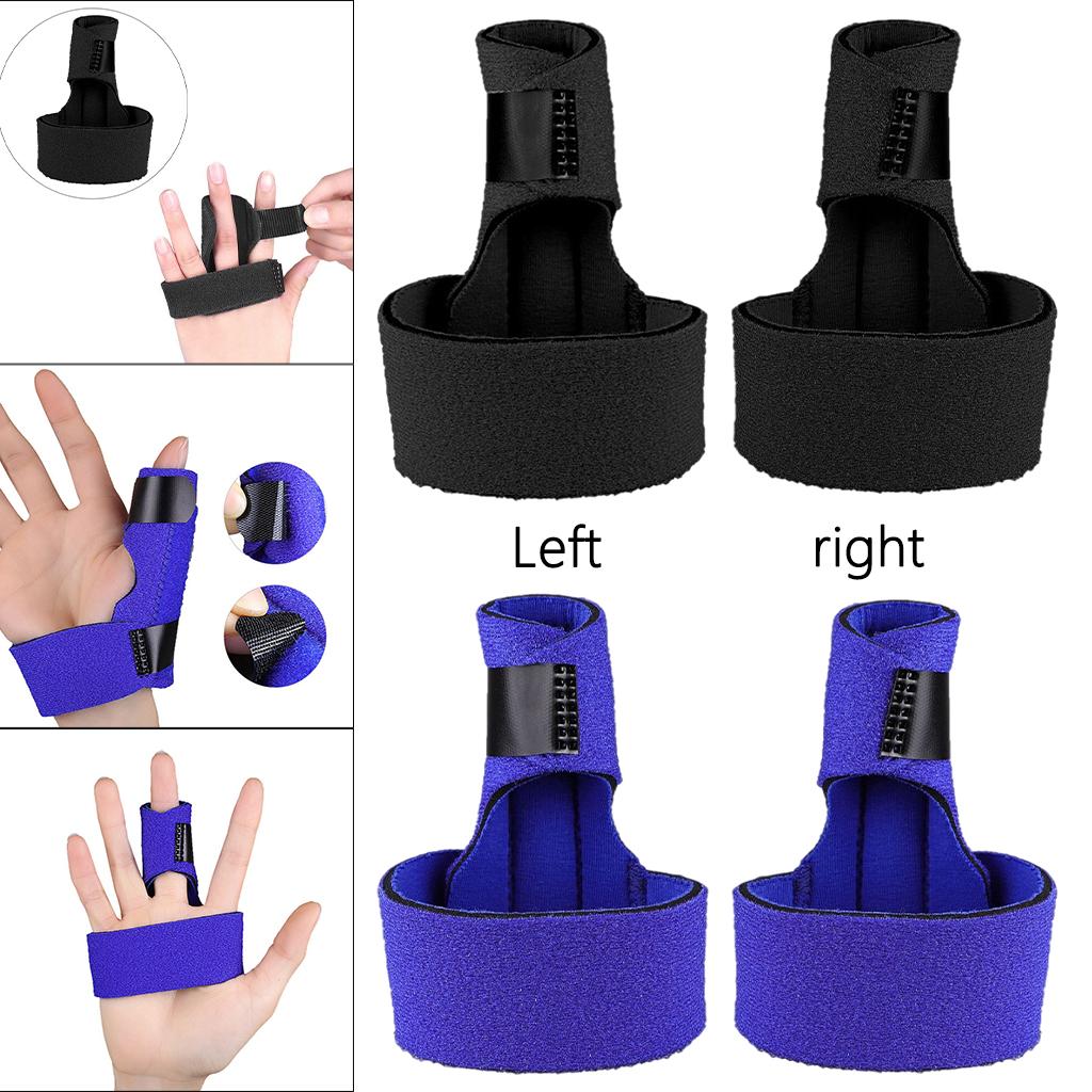 Finger Splint Brace Protection Support Fastening Tape for Broken Finger blue left