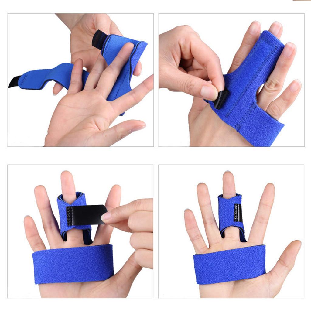 Finger Splint Brace Protection Support Fastening Tape for Broken Finger blue right