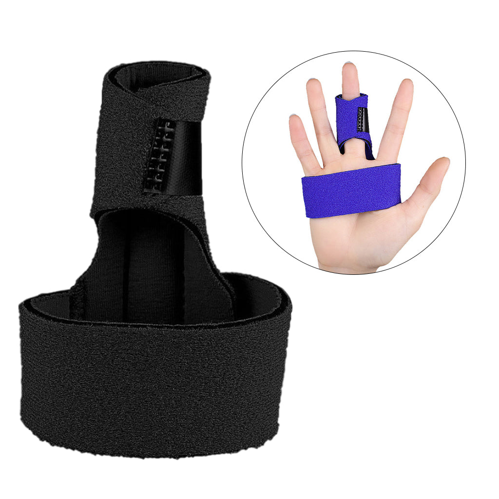 Finger Splint Brace Protection Support Fastening Tape for Broken Finger black right