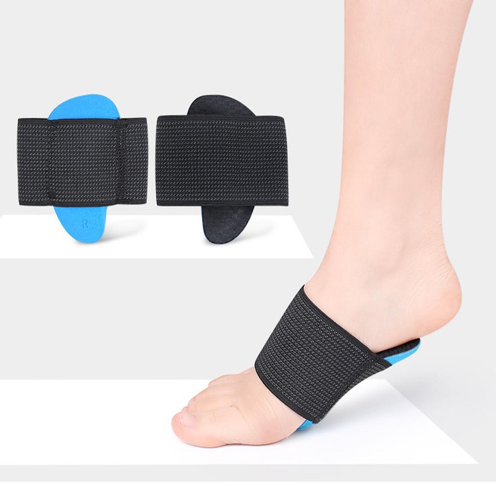 Set of 2 Arch Support Brace Universal Size Soft Flexible Black for Flat Foot