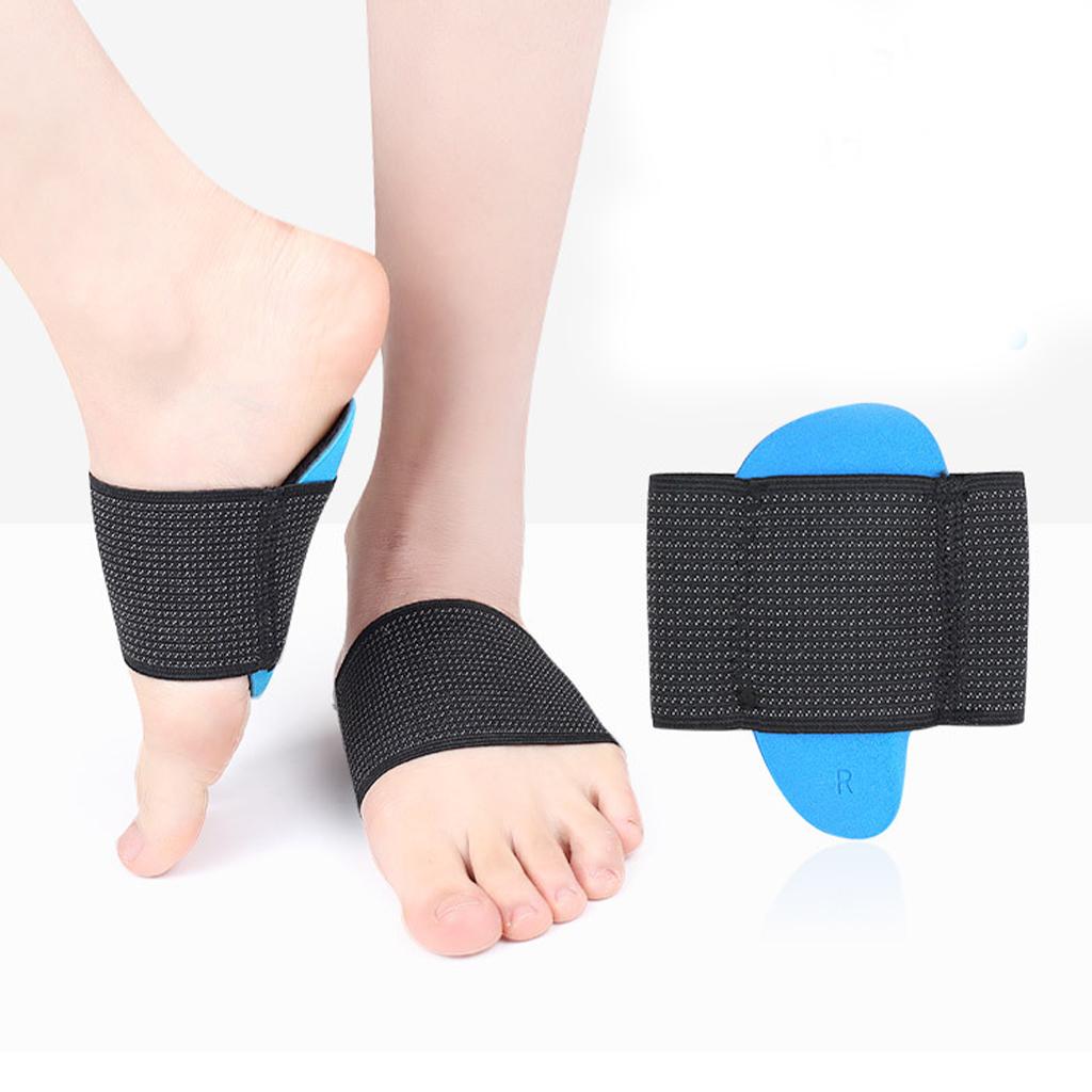 Set of 2 Arch Support Brace Universal Size Soft Flexible Black for Flat Foot