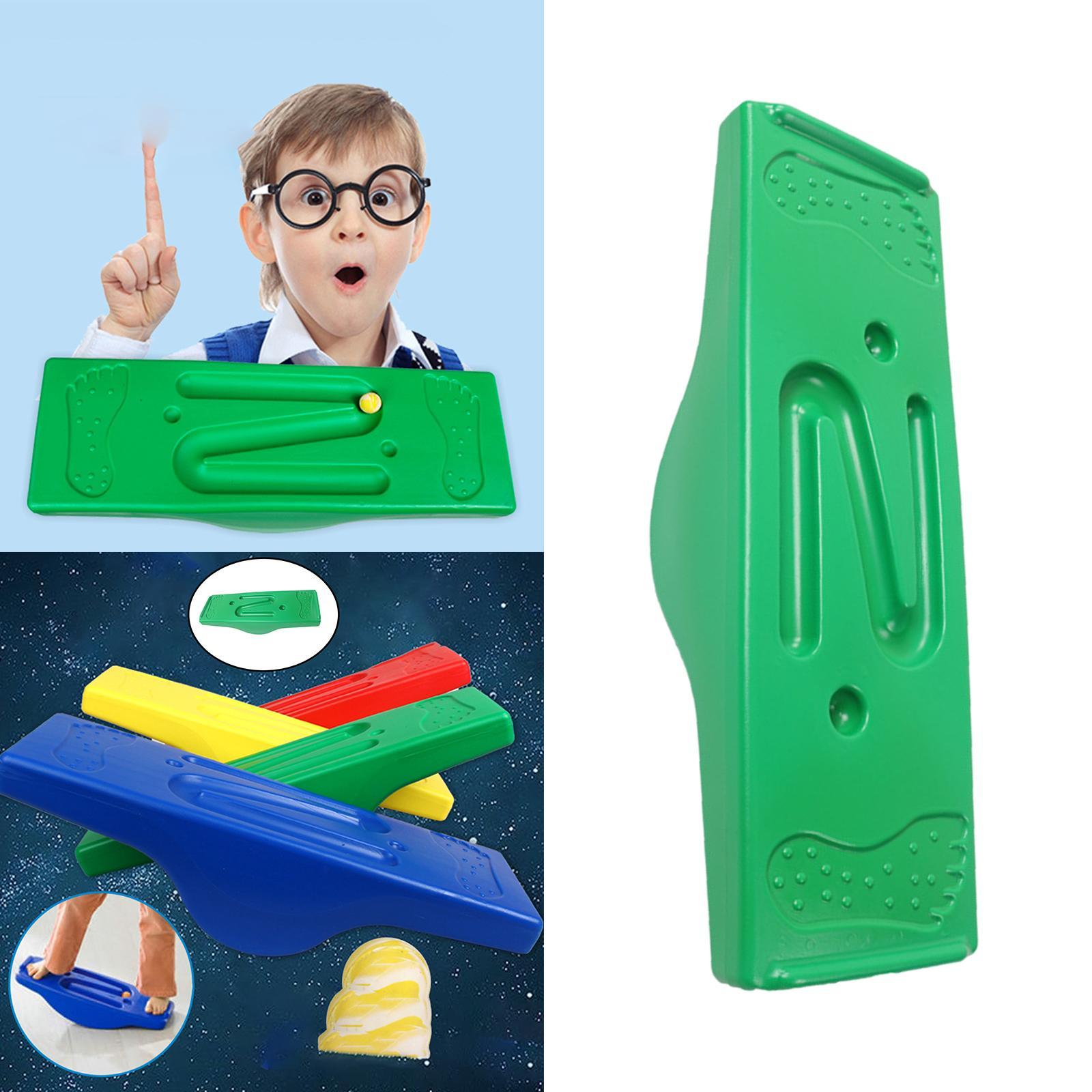 Kids Balance Board Sensory Training Coordination Exercise with 5 Balls Green