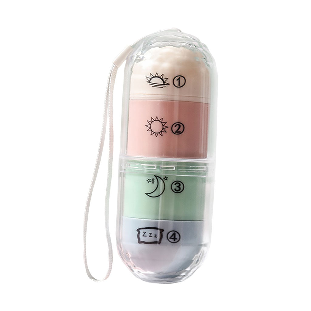 Rotatable Pill Storage Box Tablet Dispenser Colour PP+PC Case for Travel Use