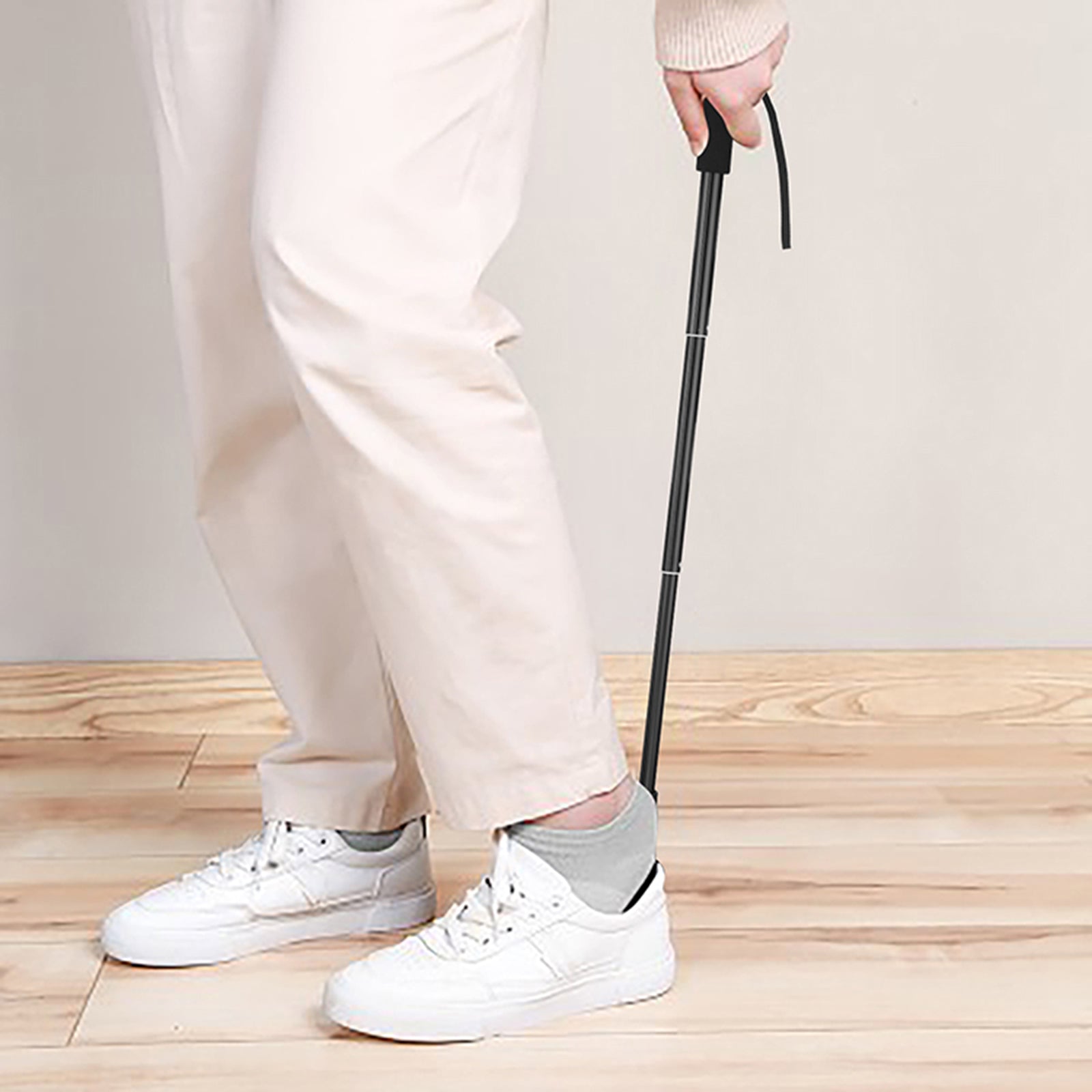 Metal Shoe Horn Assist Tool Long Handled Stainless Steel for Women Kids Men