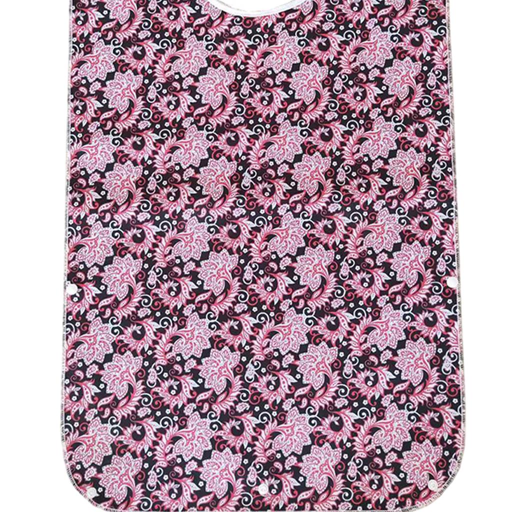 Mealtime Waterproof PVC Printing Cotton Adjustable Bib Crumb Adults Red