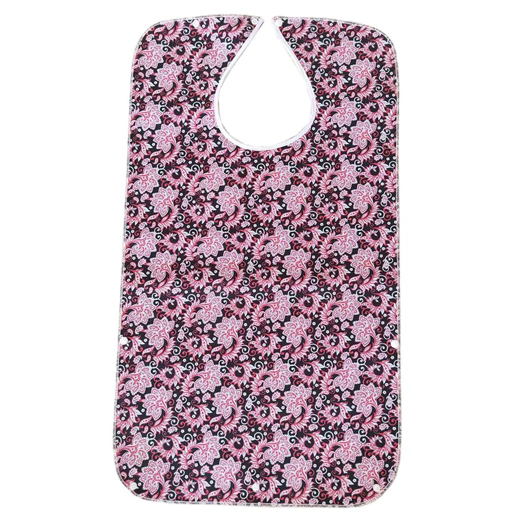 Mealtime Waterproof PVC Printing Cotton Adjustable Bib Crumb Adults Red