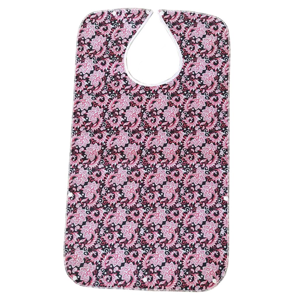 Mealtime Waterproof PVC Printing Cotton Adjustable Bib Crumb Adults Red