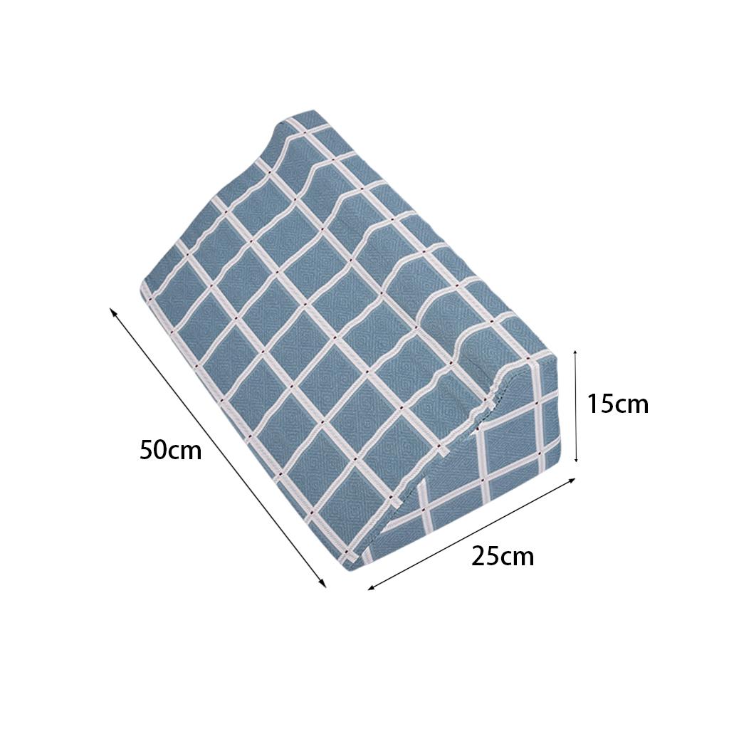Wedge Pillow Soft with Washable Cover for Sleeping  green grid cloth