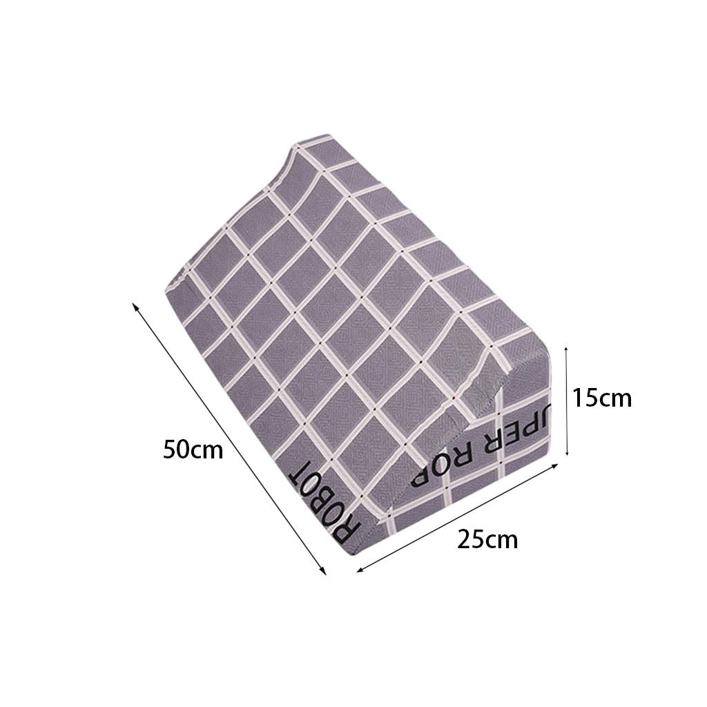 Wedge Pillow Soft with Washable Cover for Sleeping  gray grid cloth