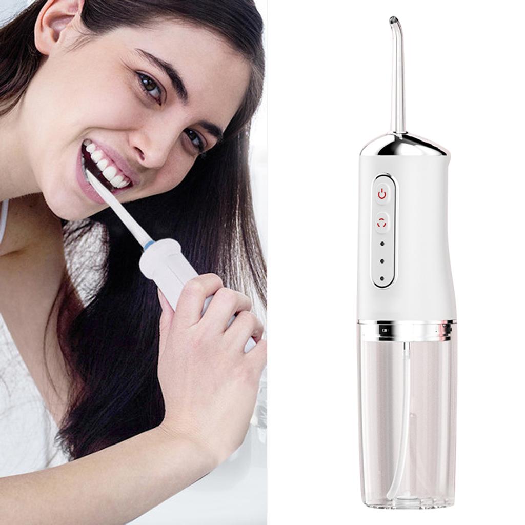 Oral Irrigator Polisher 220ml Water Flosser for Household Use Travel  white