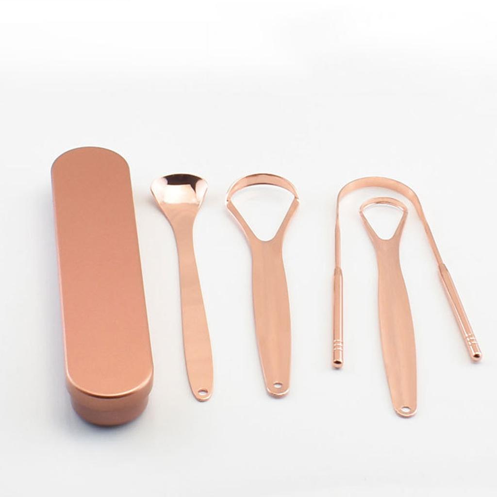 Tongue Coating Scraper Metal for Adults Kid Fresh Breath Spoon Scraper