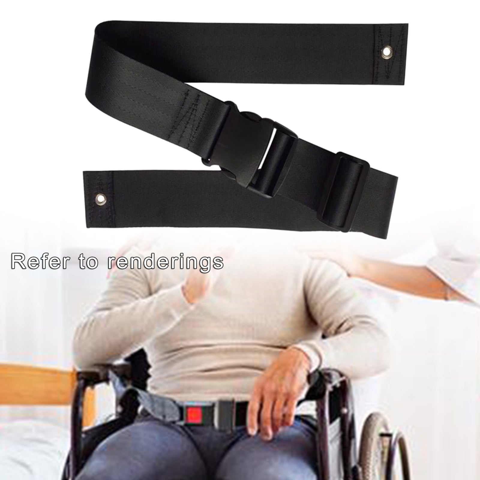 Durable Wheelchair Seat Belt Restraints Straps Harness Patients  2-Stage