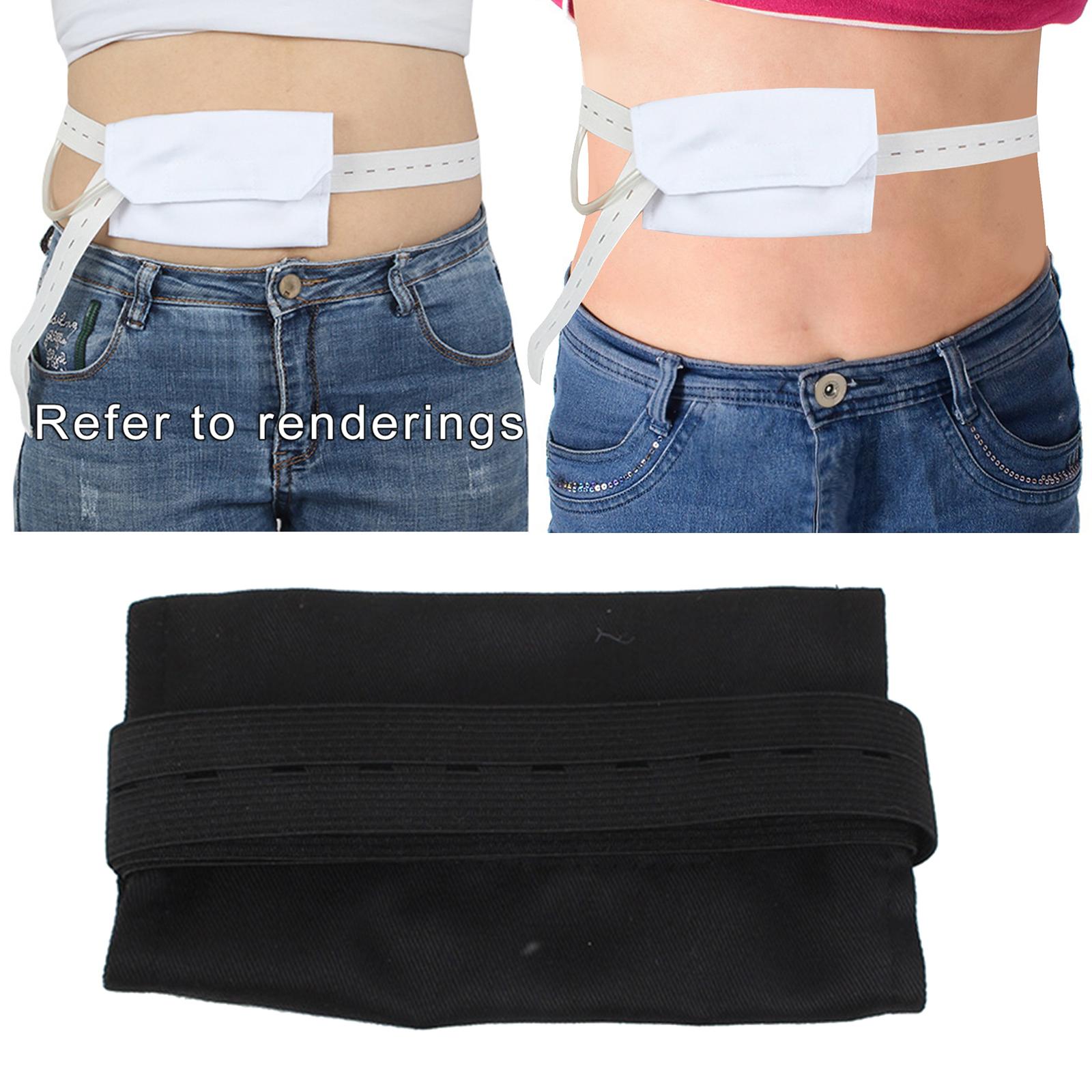 Abdominal Waist Belt Peg PD Feeding Tube G-Tube Holder Accessories Men black