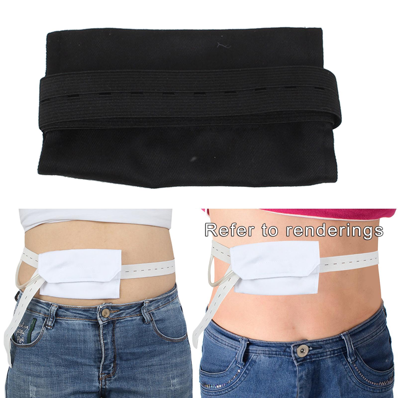 Abdominal Waist Belt Peg PD Feeding Tube G-Tube Holder Accessories Men black