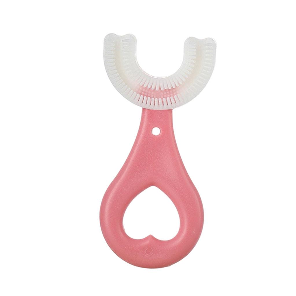Kids Teeth Cleaning Manual Brush U-Shape Oral Tooth Cleaning Pink 2-6 years