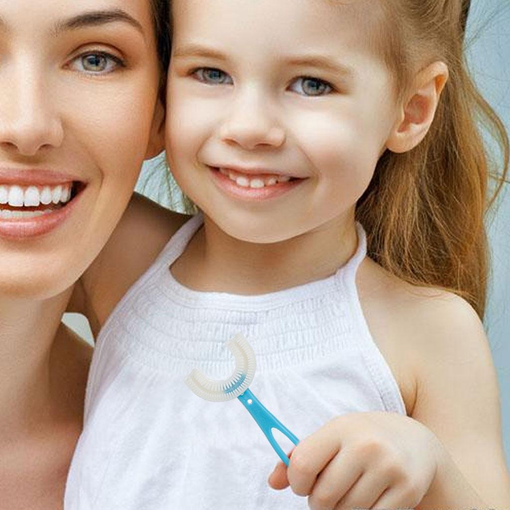 Kids Teeth Cleaning Manual Brush U-Shape Oral Tooth Cleaning Blue 6-12 years