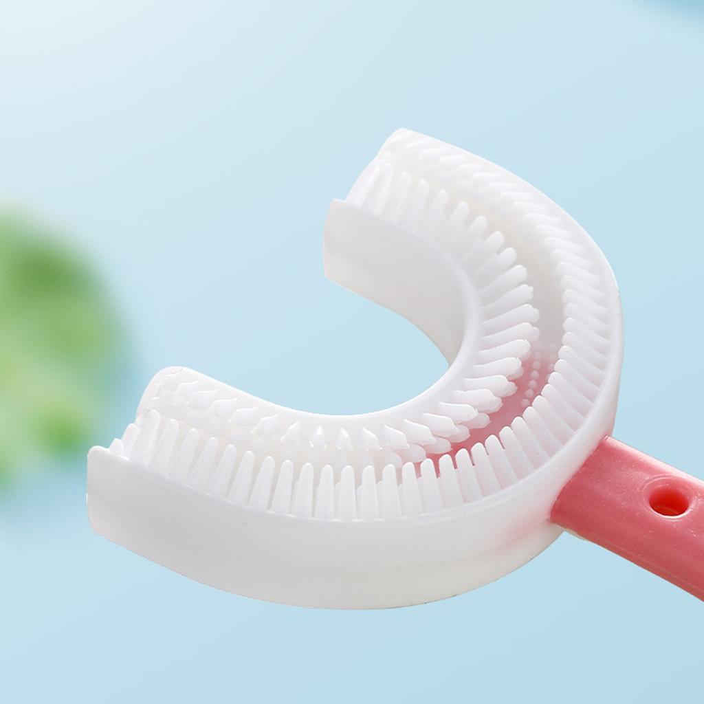 Kids Teeth Cleaning Manual Brush U-Shape Oral Tooth Cleaning Pink 6-12 years