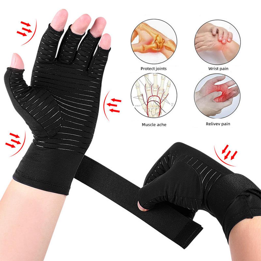 Copper Compression Gloves Women Men Relieve Carpal Tunnel Pain Exercise L