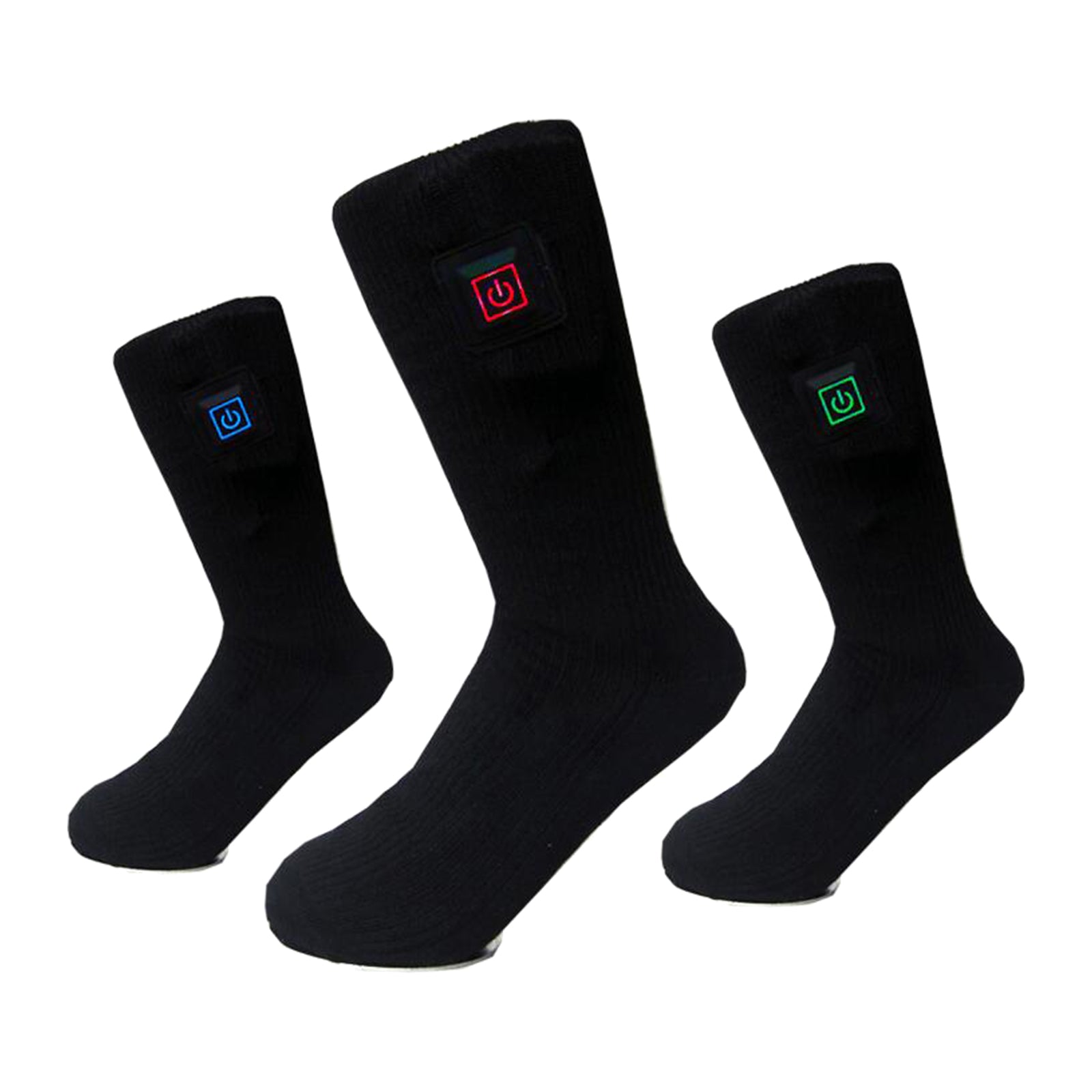 2x Unisex Electric Heated Sock with Battery Box Foot Warmer for Cycling with remote