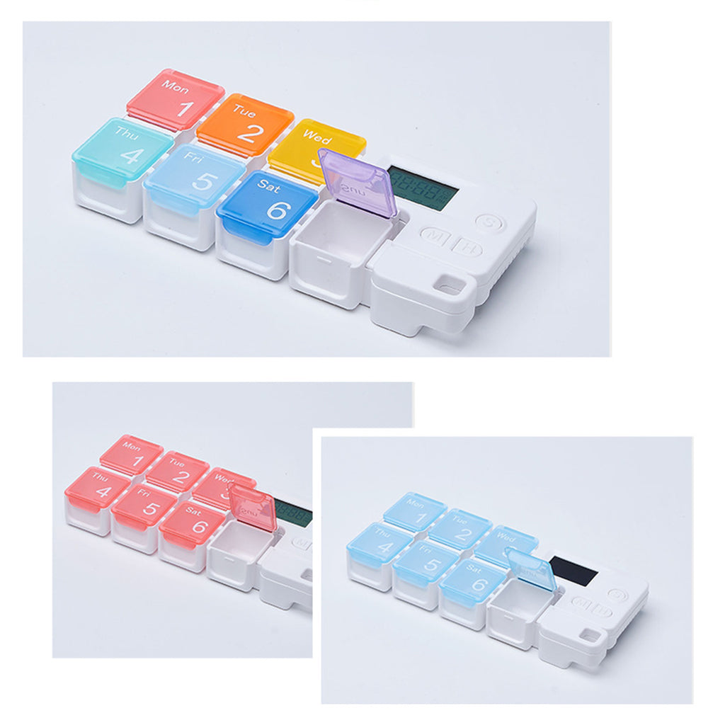 Weekly Pill Organizer Dispenser Gift Pills Vitamin Large Capacity for Elders Blue