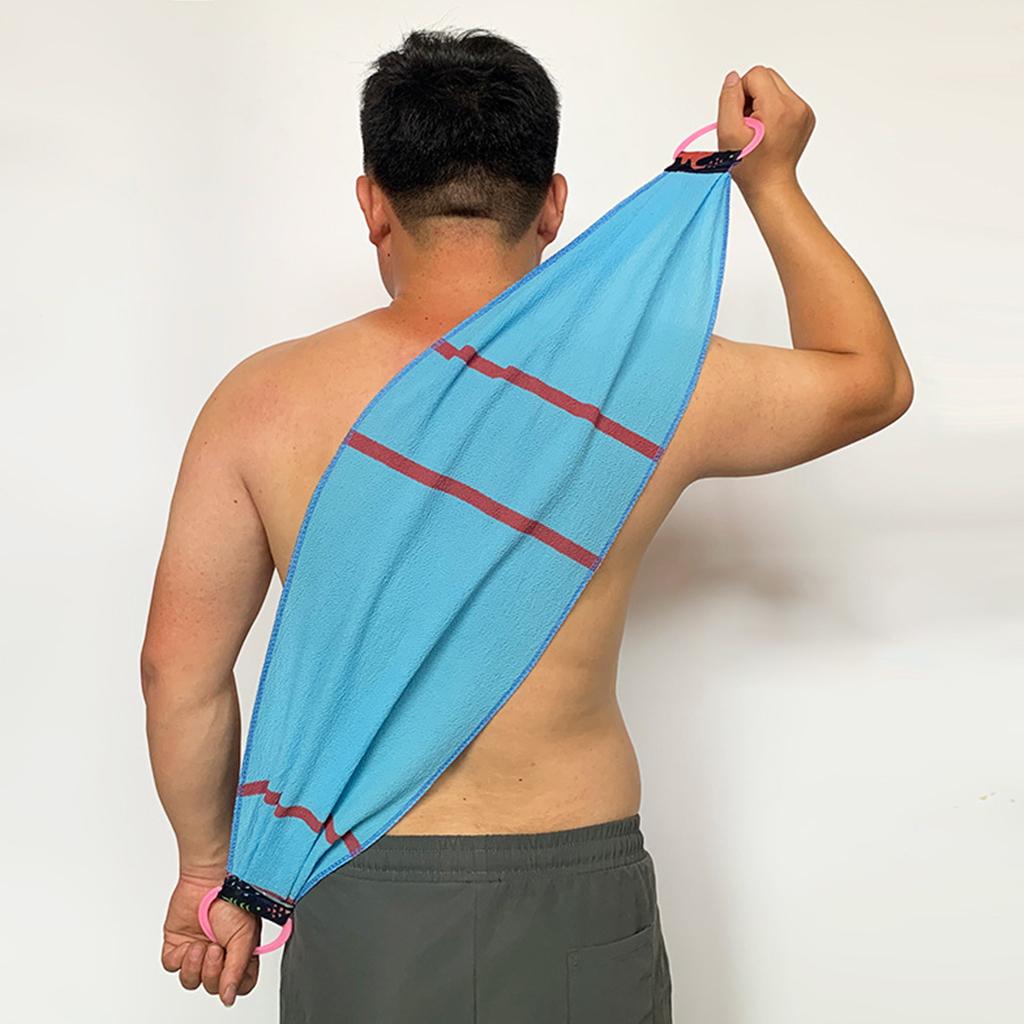 Exfoliating Washcloth Bath Towel Deep Clean Skin Back Scrub Massage Blue