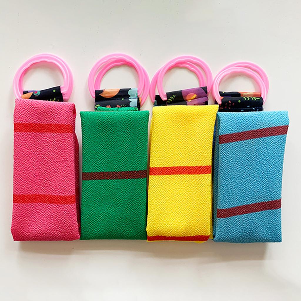 Exfoliating Washcloth Bath Towel Deep Clean Skin Back Scrub Massage Pink