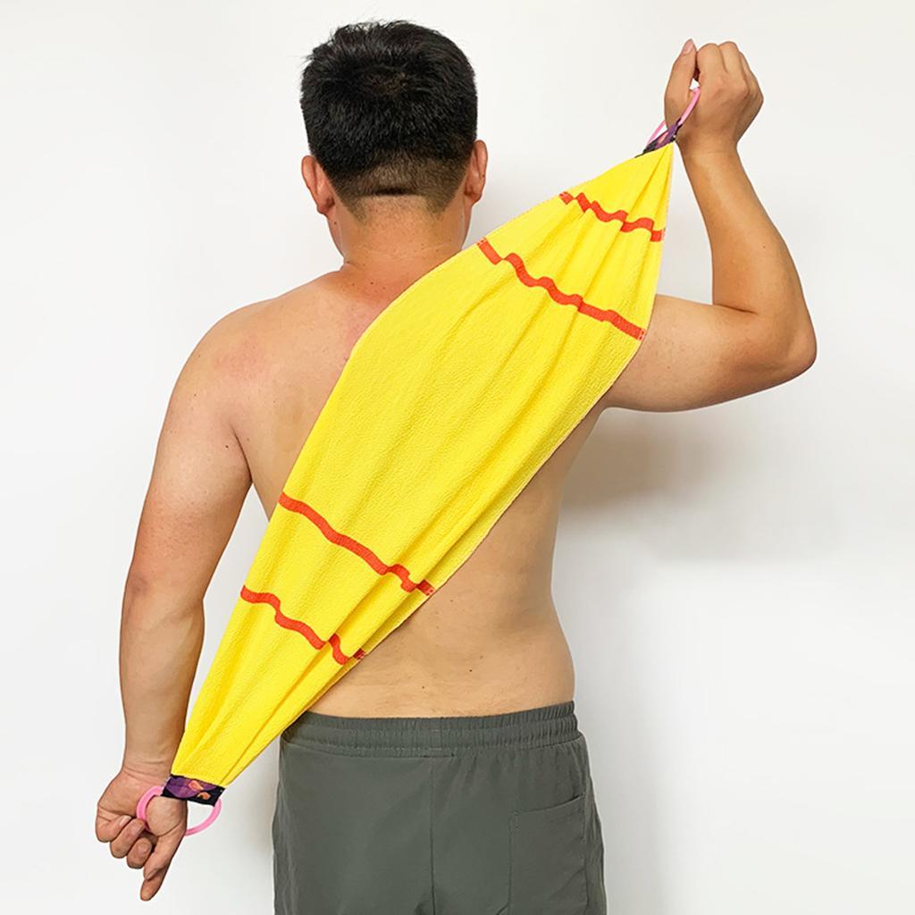 Exfoliating Washcloth Bath Towel Deep Clean Skin Back Scrub Massage Yellow