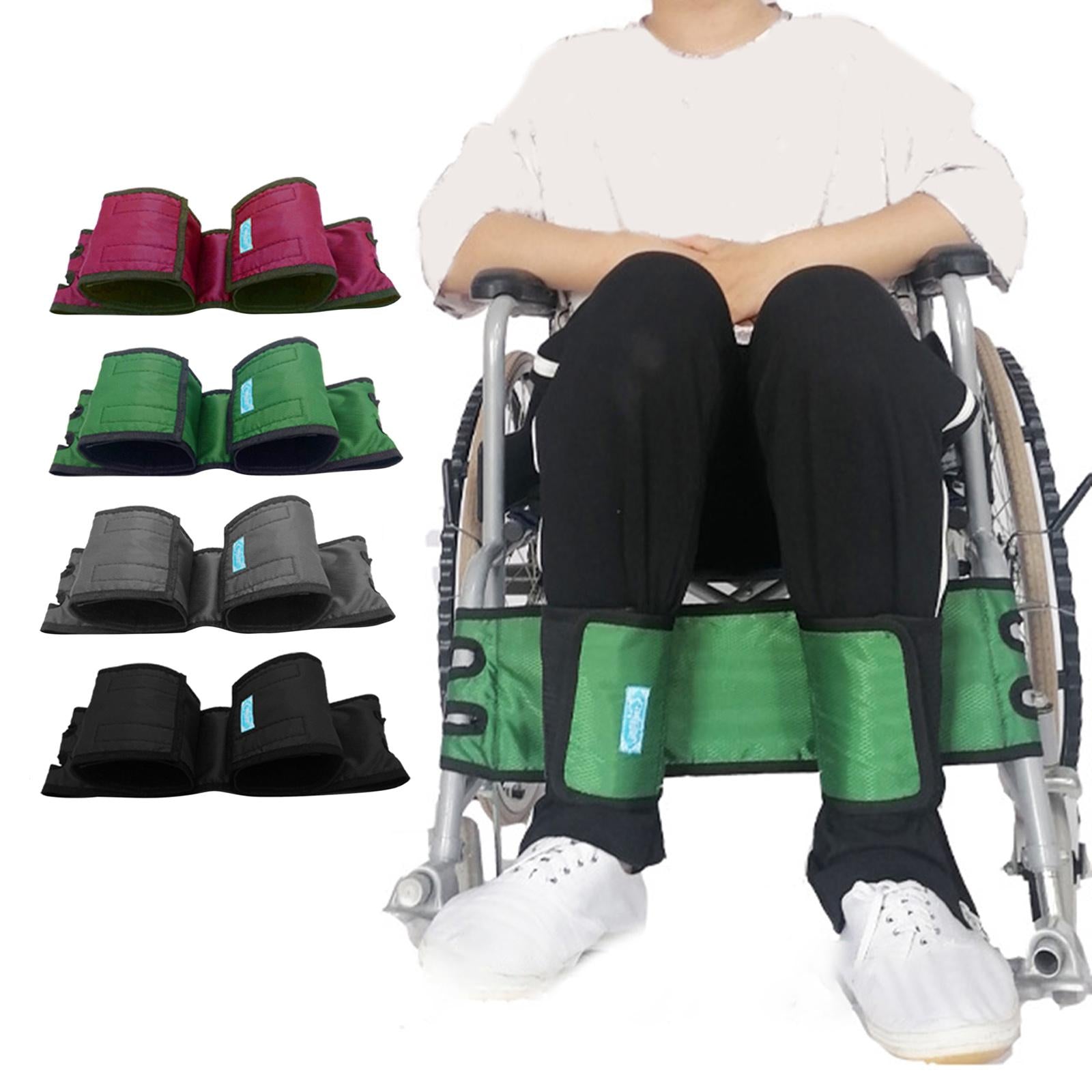 Wheelchair Footrest Leg Support Straps Adjustable for Elderly Adult Red