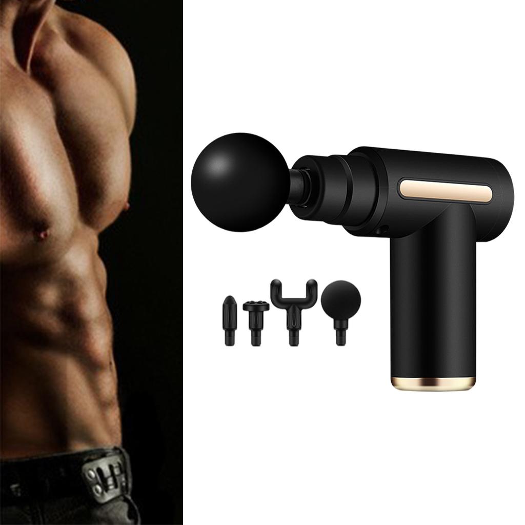 Muscle Massage Gun Percussion Massager Portable 6 Speed for Type-C Charge Black
