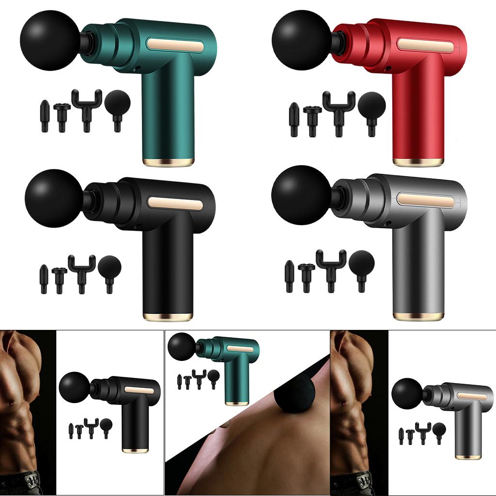 Muscle Massage Gun Percussion Massager Portable 6 Speed for Type-C Charge Black