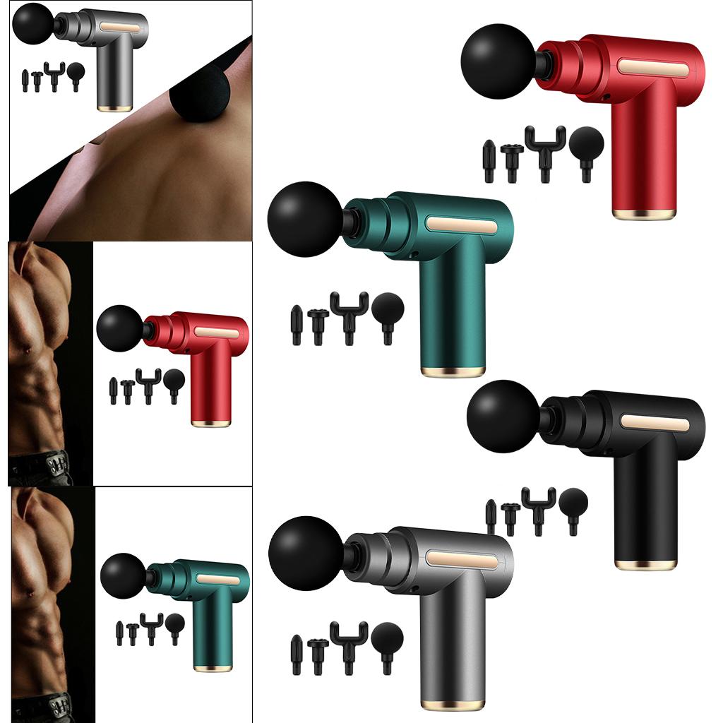 Muscle Massage Gun Percussion Massager Portable 6 Speed for Type-C Charge Black