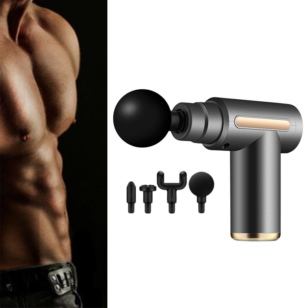 Muscle Massage Gun Percussion Massager Portable 6 Speed for Type-C Charge Gray