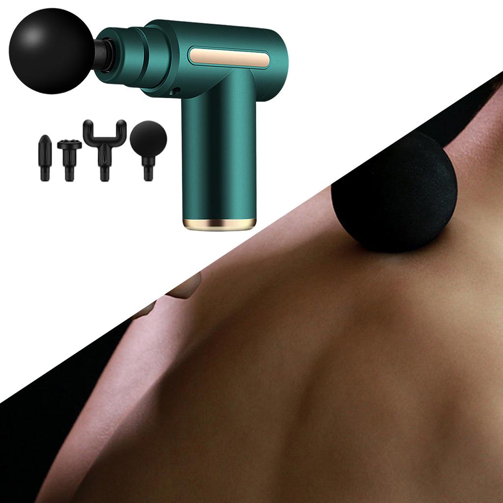 Muscle Massage Gun Percussion Massager Portable 6 Speed for Type-C Charge Green