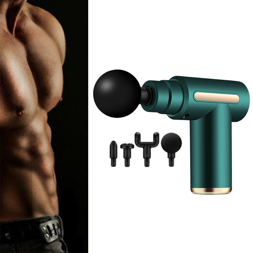 Muscle Massage Gun Percussion Massager Portable 6 Speed for Type-C Charge Green