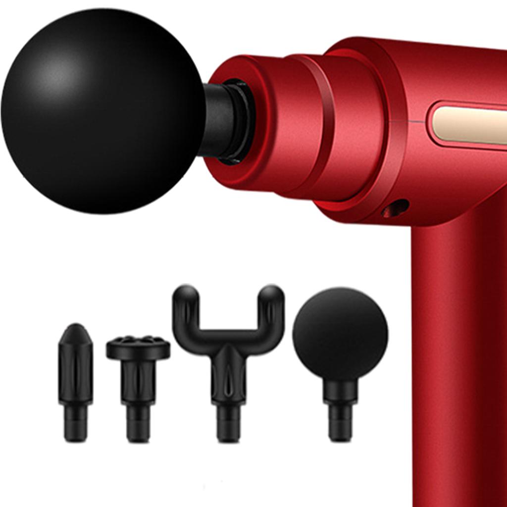 Muscle Massage Gun Percussion Massager Portable 6 Speed for Type-C Charge Red