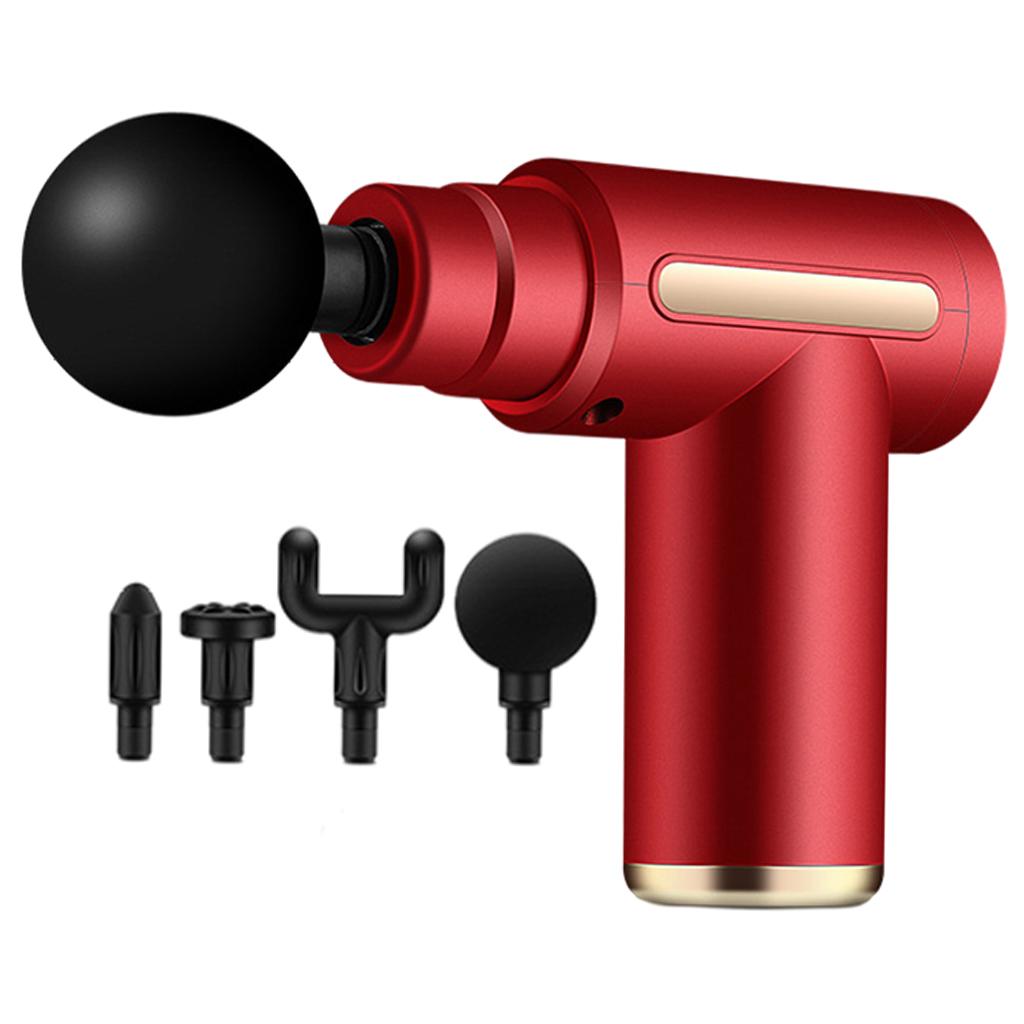 Muscle Massage Gun Percussion Massager Portable 6 Speed for Type-C Charge Red