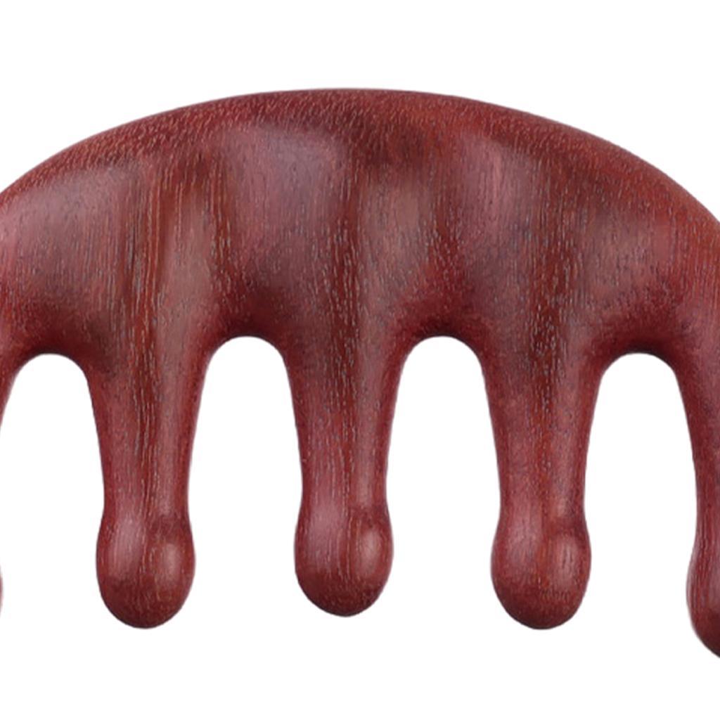 Wood Facial Massage Comb Massager Handmade Head Scalp Massage for Women Men Red