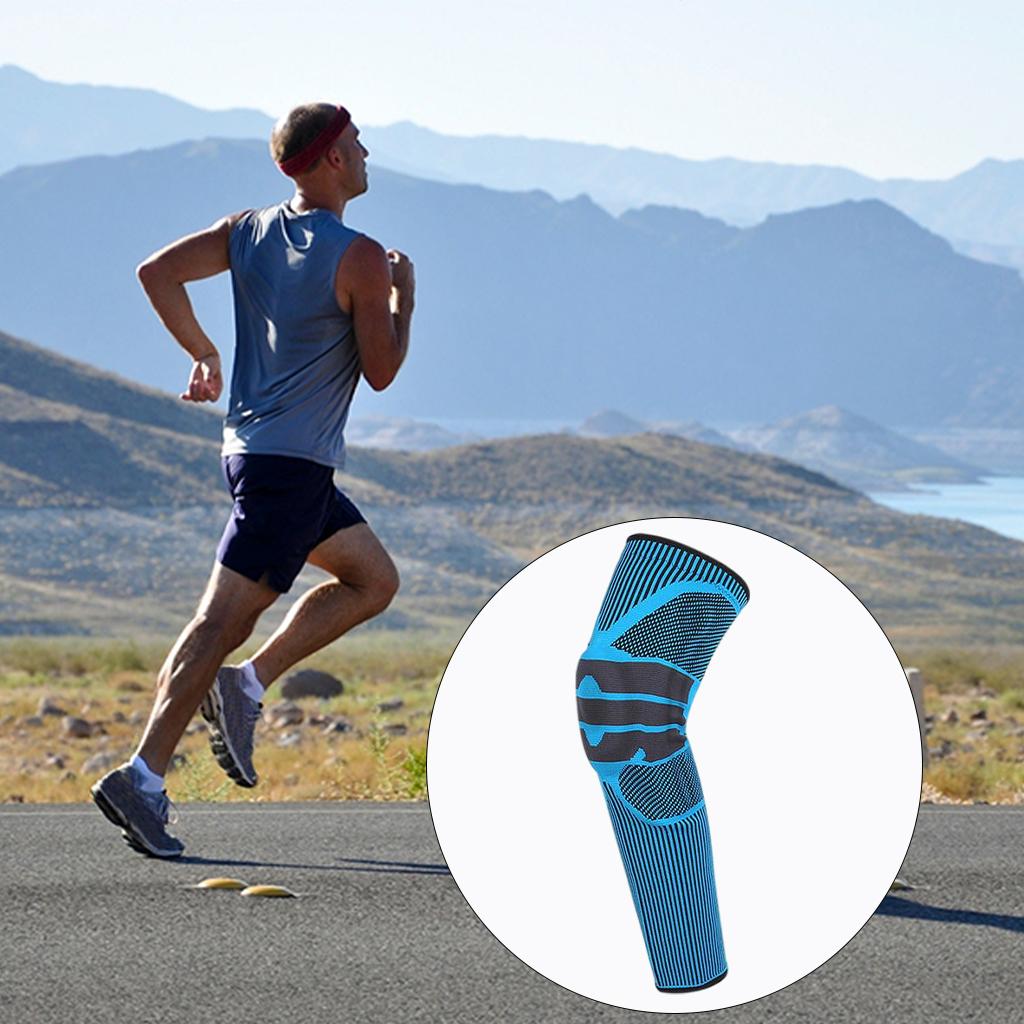 Knee Braces Support Protector Leg Sleeves for Men Women  Blue S