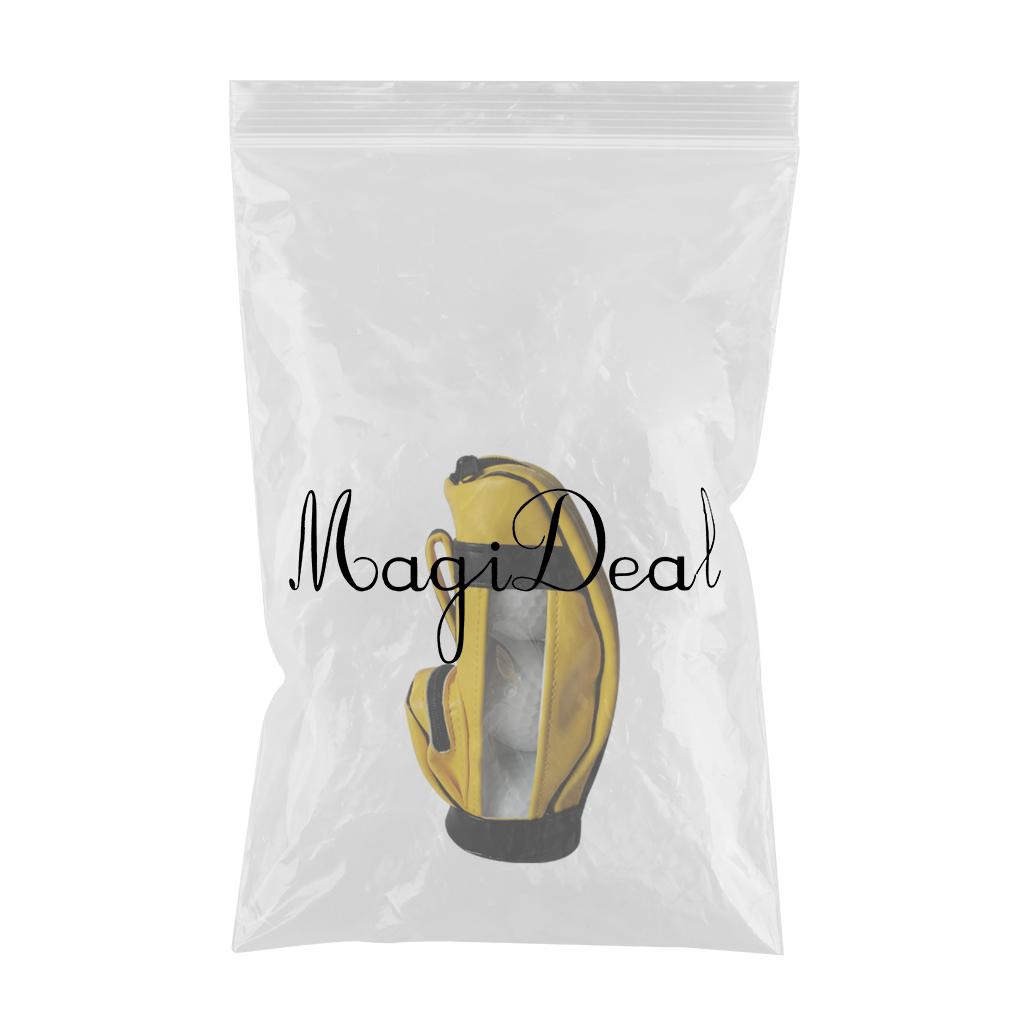 Golf Balls Bag PU Leather Universal for Men Sport Sports Gym Drawstring Bags Yellow 3Pcs Ball