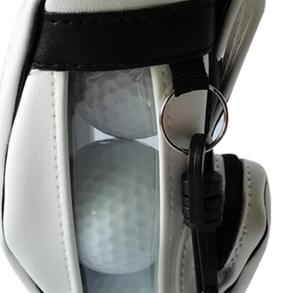 Golf Balls Bag PU Leather Universal for Men Sport Sports Gym Drawstring Bags White 3Pcs Ball