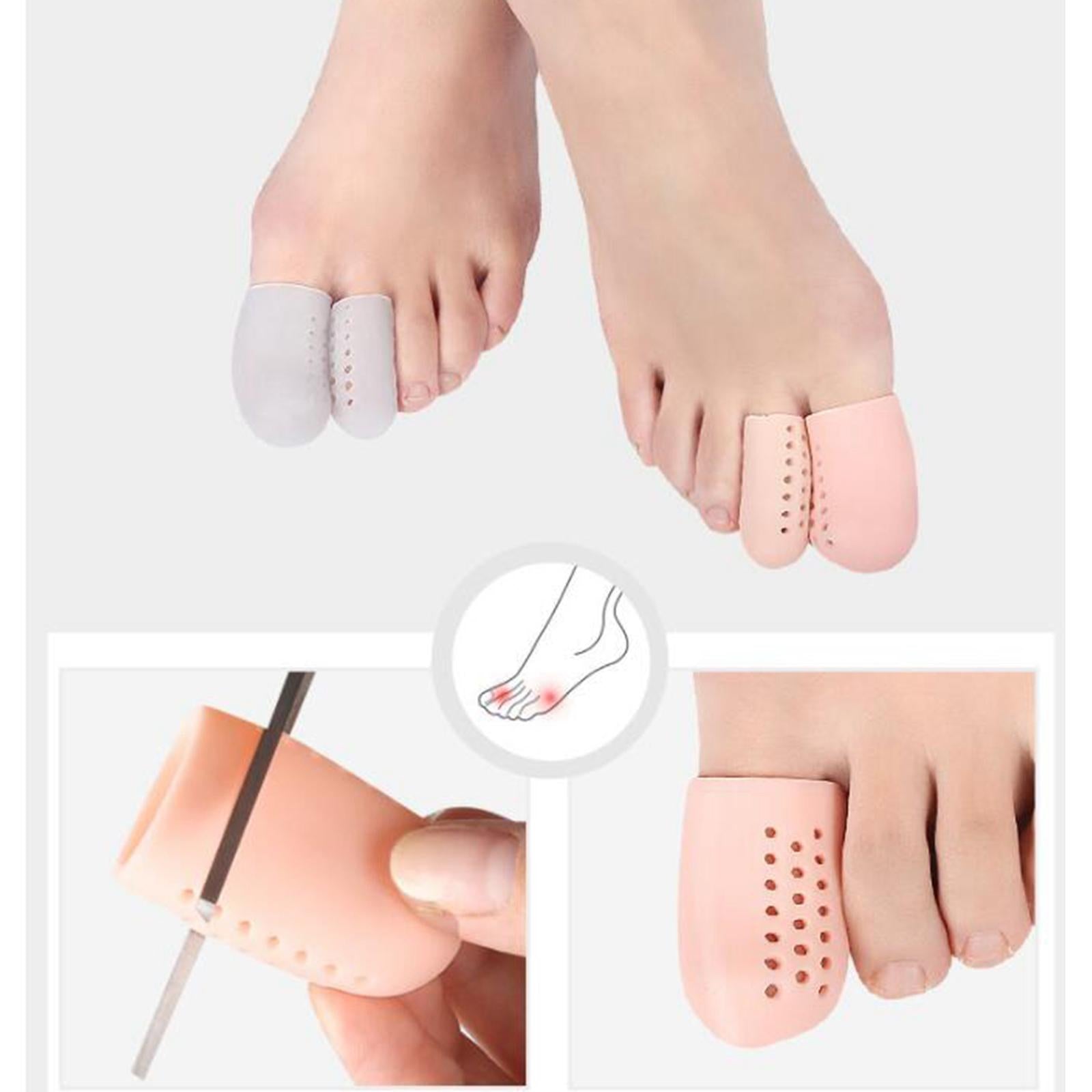 20Pcs Big Toe Caps Holes Protection Cover for Calluses Corns S White