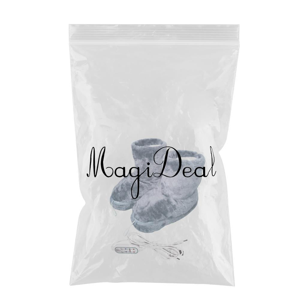 USB Heated Shoes Washable Comfortable Plush Office Gift Slipper Gray