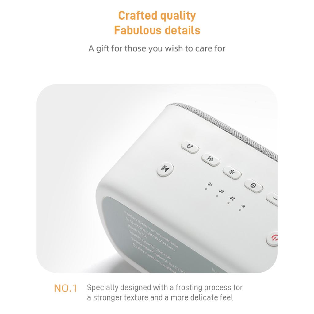 Noise Machine Auto-Off Timer Rechargeable Portable for Baby Office Black