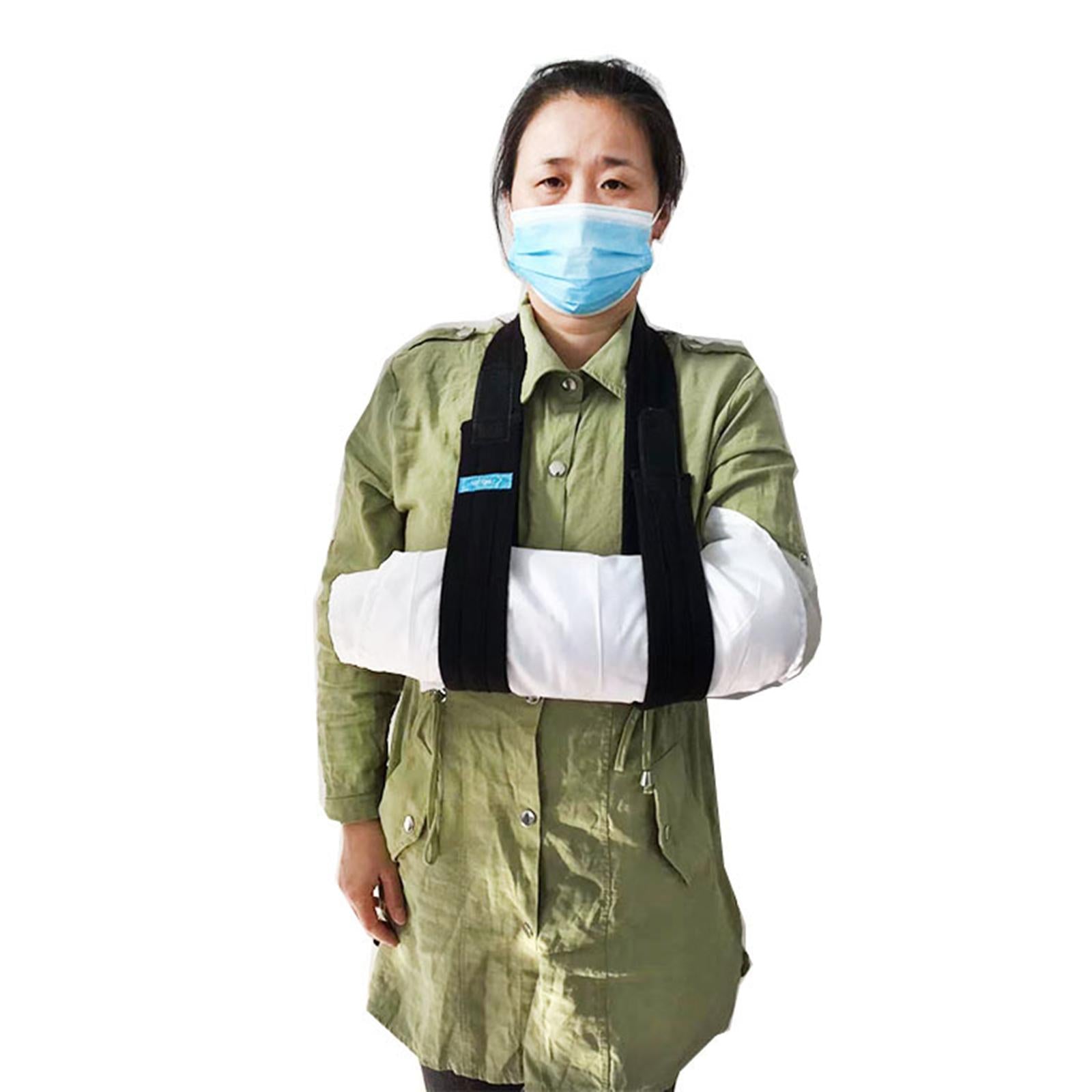 Arm Sling Lightweight Left or Right Arm Simple for Sprains Men Women Kids L  Black