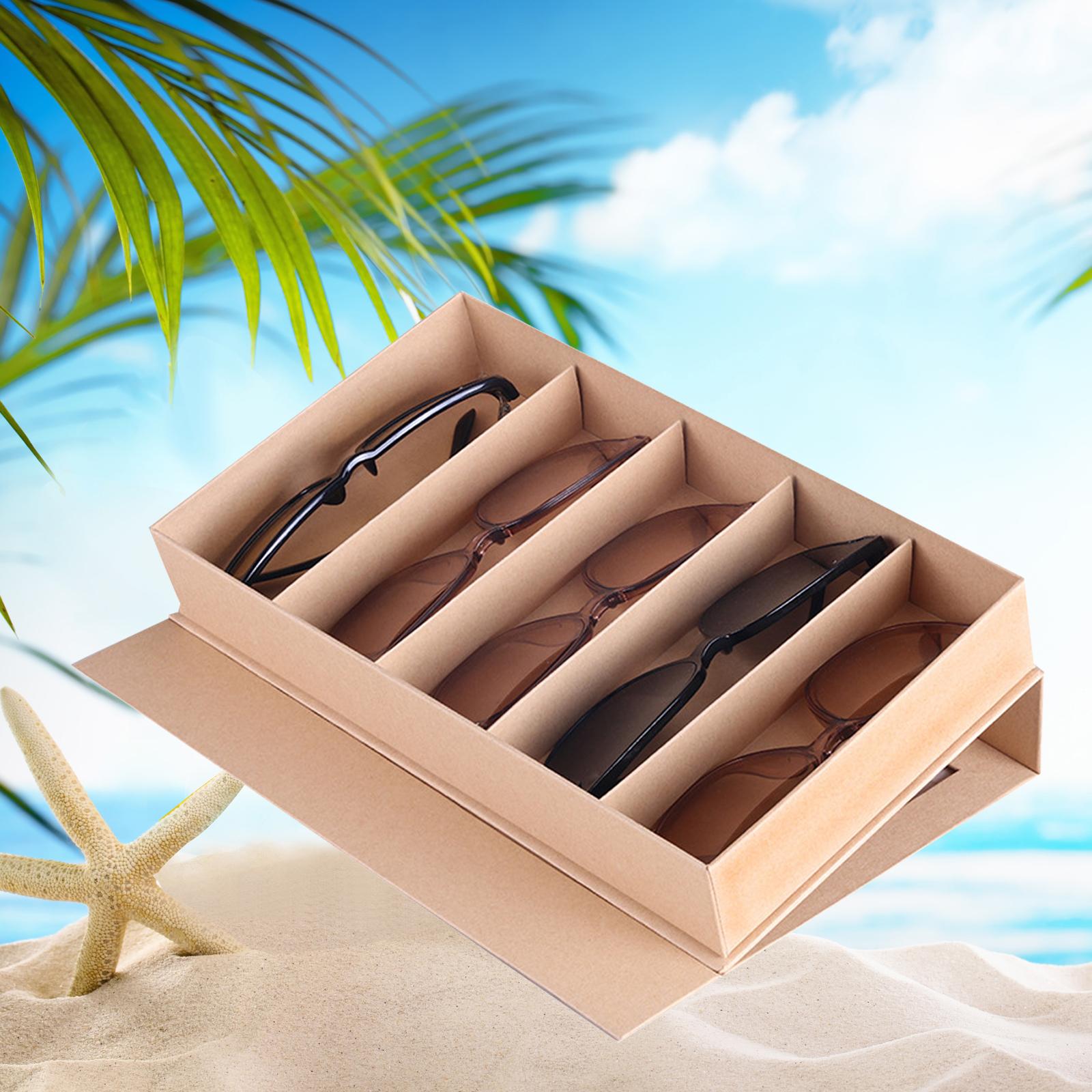 5 Grids Sunglasses Organizer Display Paper Eyeglasses Lightweight Drawer
