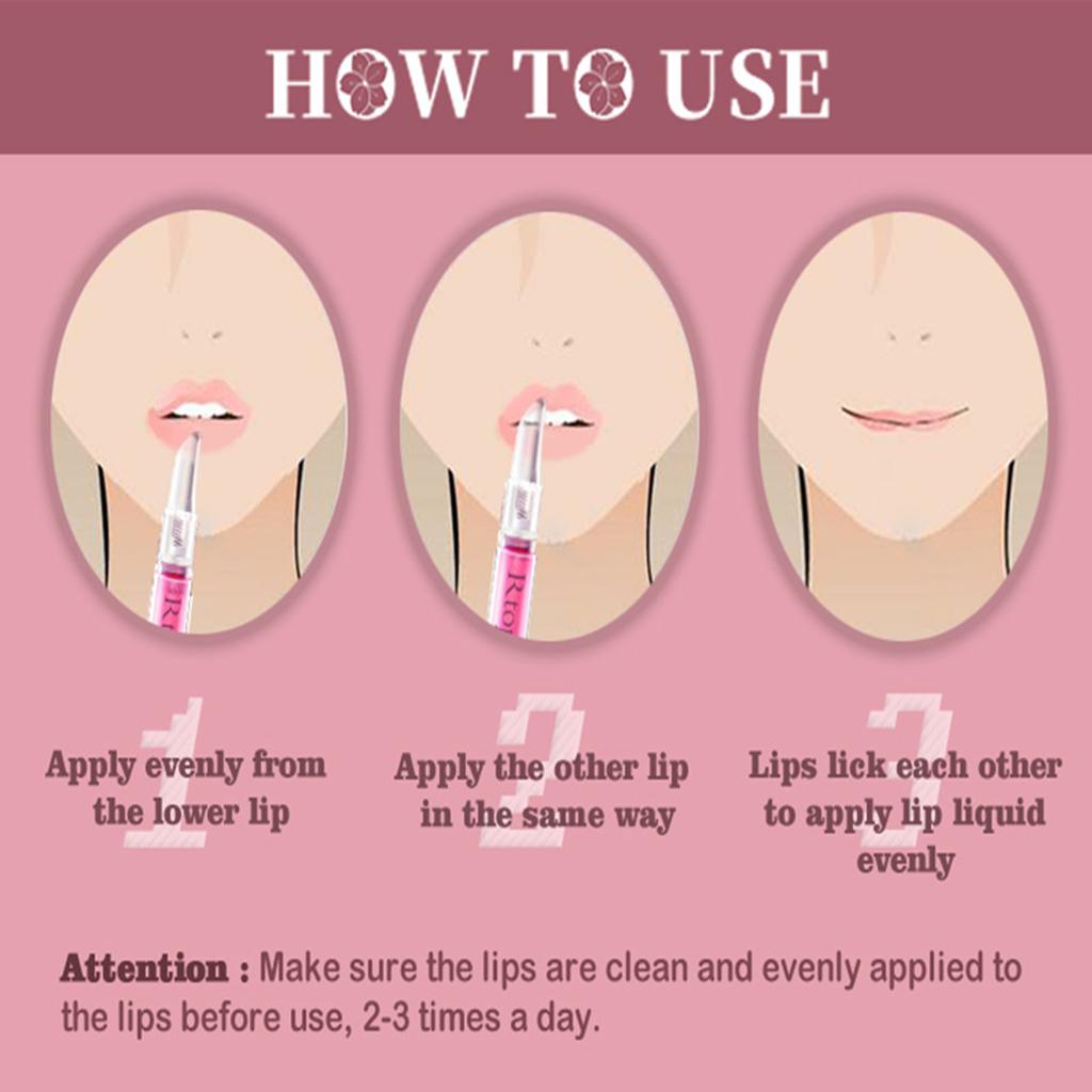 3ml/0.1oz Lip Oil Gloss Non-Sticky Liquid Lipstick Pink for Men Women Kids