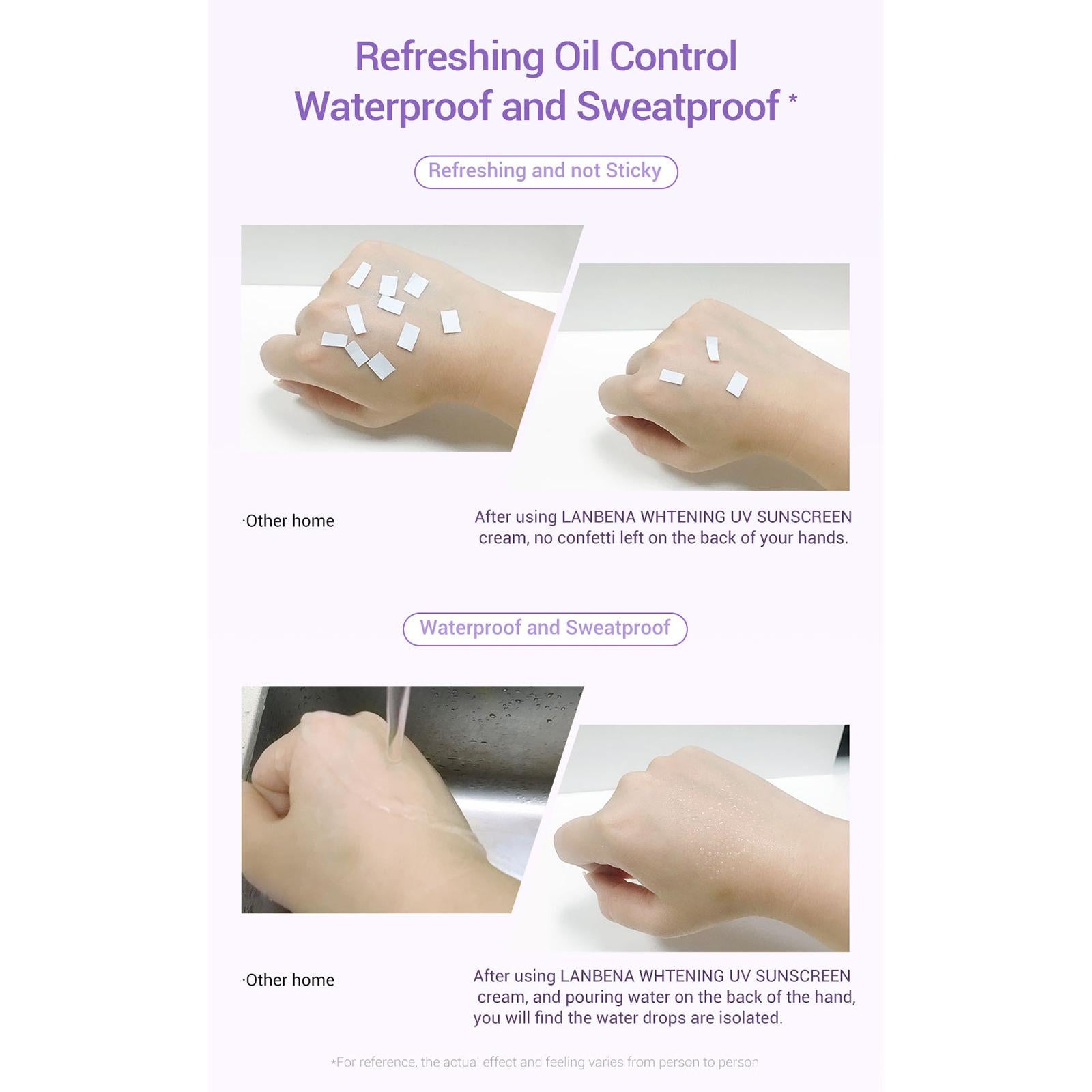 Sunscreen Cream SPF50/PA+++ 40G Safe Natural for Men Woman Kids Adult purple