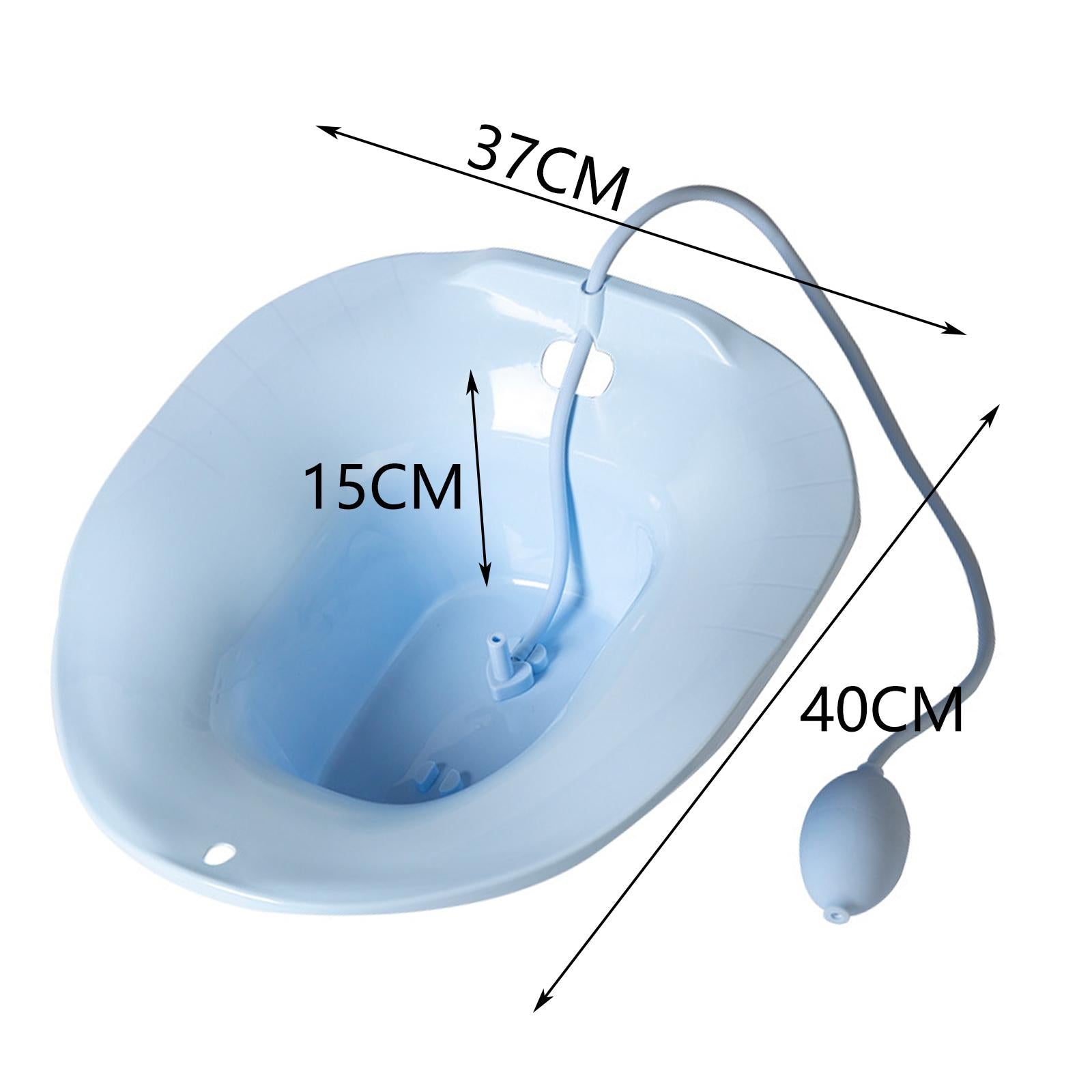 Foldable Sitz Bath Toilet Seat w/ Flusher for Postpartum Hemorrhoids Blue